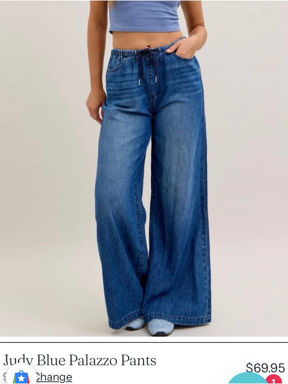 Judy Blue Relaxed Wide-Leg Denim in Medium Blue